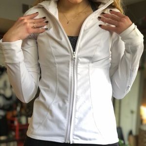 Zella white zip jacket with mesh panels